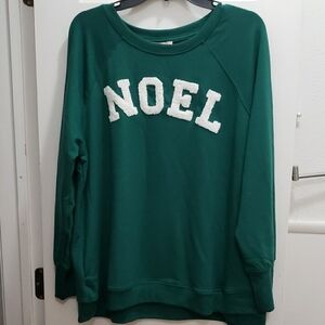 Philosophy Green Crew Neck Sweater with Noel Design